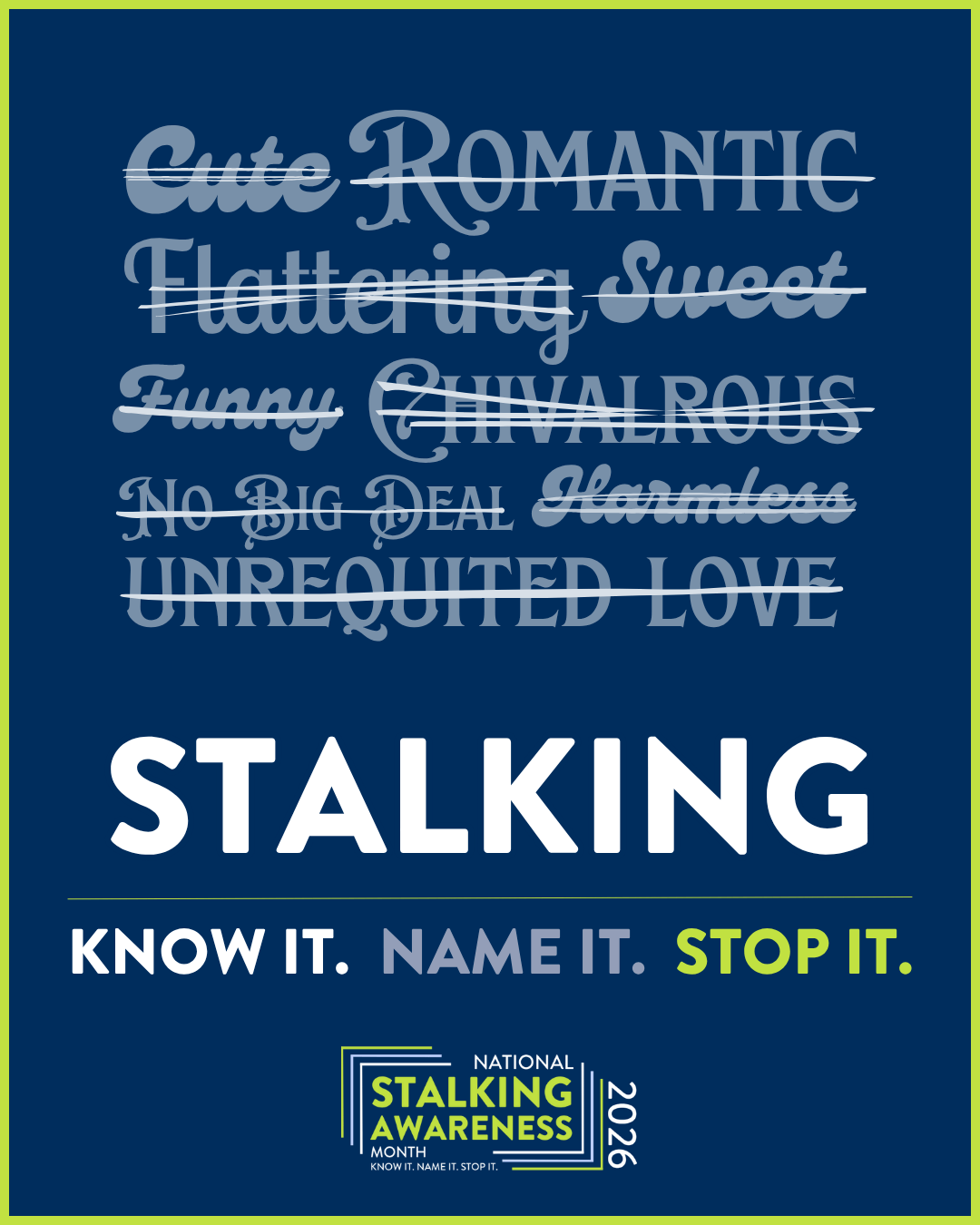 Stalking Awareness Month flyer 7