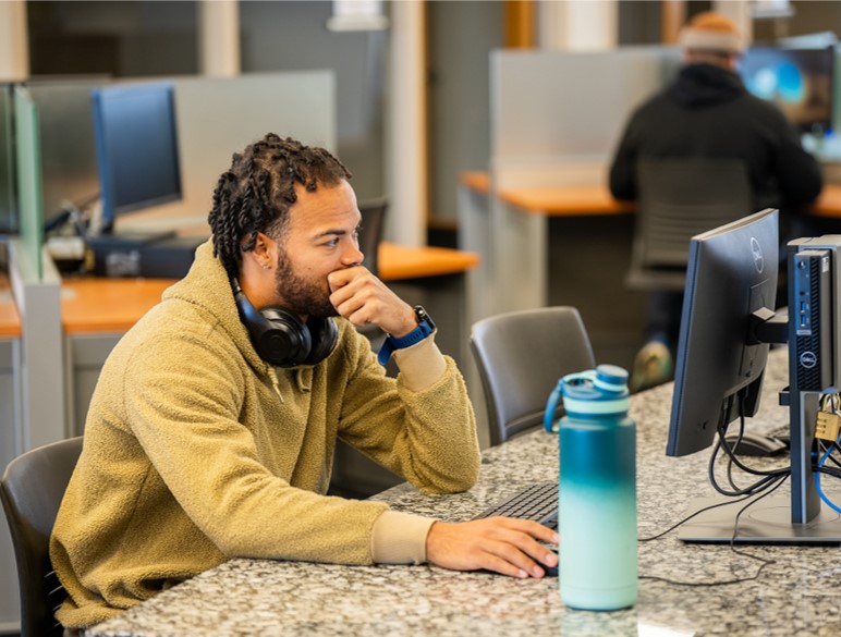 Student studying
